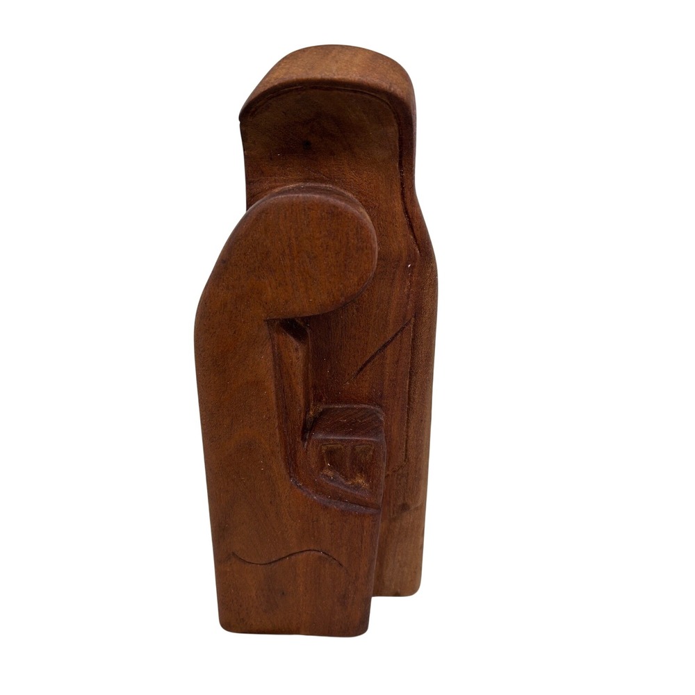 Wooden Holy Family Nativity Sculpture Christmas Piece Unique Carving 12"